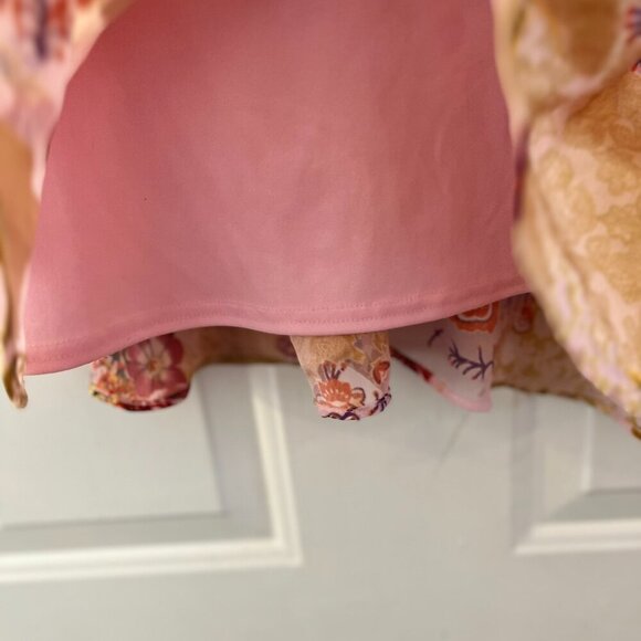 Betsy & Babs Y2K Floral Lined Oriental Style Mini Festival Peplum  Skirt Sz Sm - Picture 4 of 9